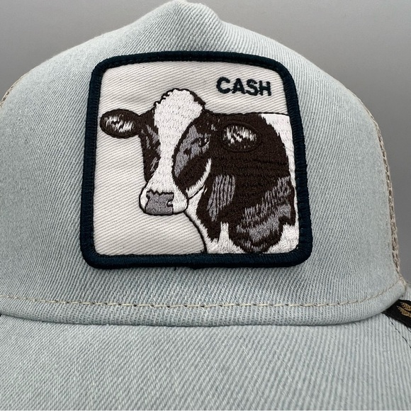 NWT Goorin Bros Animal Farm Snapback Trucker Hat Cap Blue The Cash Cow Patch NEW - Picture 2 of 8